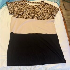 Entro Leopard Print Mini Dress Brown and Black